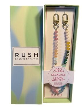 RUSH by Denis & Charles NWT Multicolor Beaded Bag Charm & Phone Wristlet (J166)